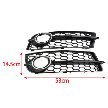 Pair Glossy Black Car Fog Lamp Grille For Audi TT 8J 2006-2014 Front Bumper Honeycomb Mesh Light Cover Exterior Accessories