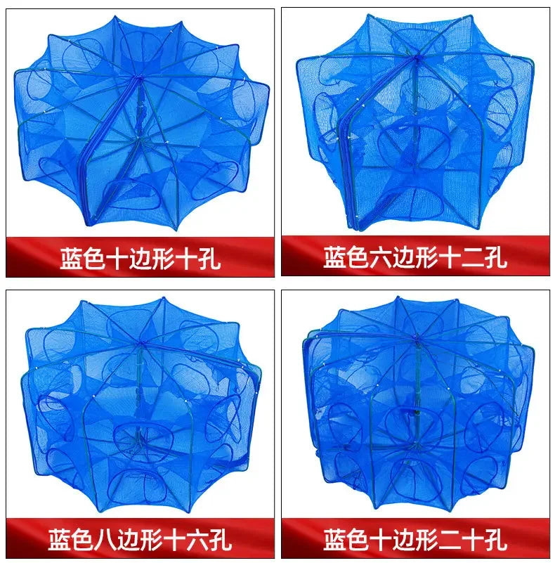 6-10 hole square folding shrimp cage, eel cage, lobster net, lantern net, fishing net, small polygonal fishing net