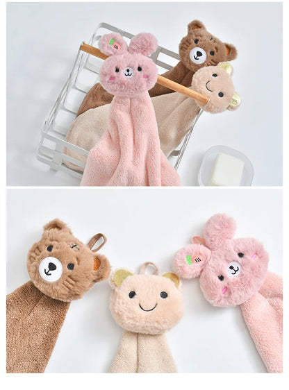 Kids Cute Cartoon Animal Hand Towels for Baby Bath Hand Dry Towel Kids Children Microfiber Towel Quick Drying Hanging Hand Towel