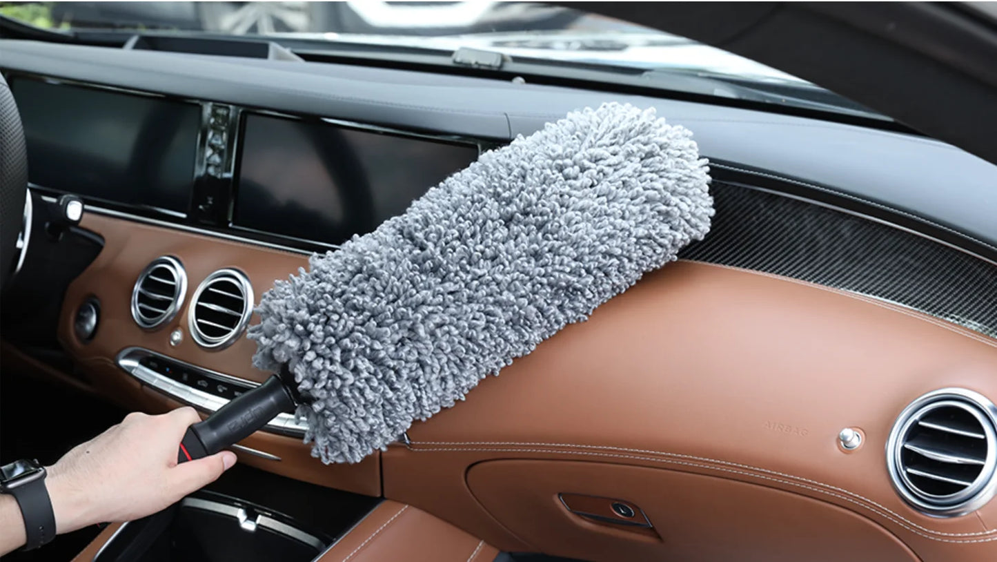 Car Duster Exterior with Extendable Handle Scratch Free Car Interior Cleaning Supplies Microfiber Duster Removes Brush Tuck SUV