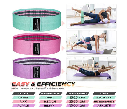 WOSWEIR 1/2/3PCS Elastic Rubber Bands Set for Women Men Fitness Gym Home Resistance Booties Band Hip Circle Expander Workout