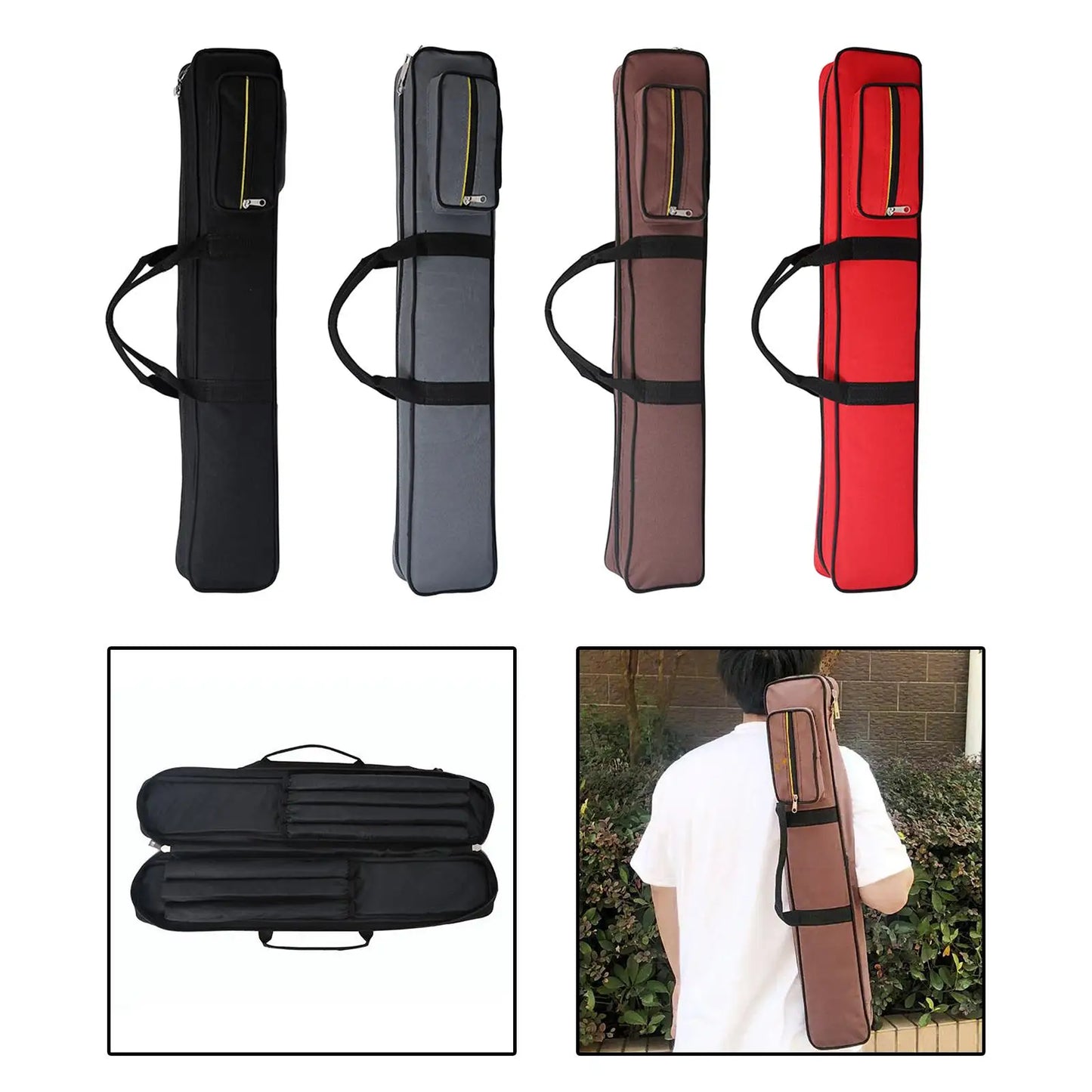 Pool Cue Case Anti Scratch 1/2 Snooker Pool Cue Bag Pool Cue Storage Pouch Billiard Cue Stick Storage Pouch Accessories