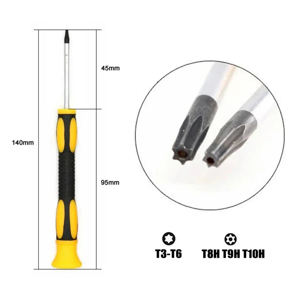 7pcs/set Steel Torx Screwdriver Set With Hole Magnetic T3 T4 T5 T6 T7 T8 Screw Driver Kit For Telephone Repair Hand Tools