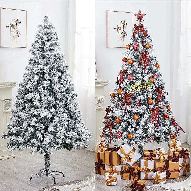 90/120/150/180cm Christmas Tree Decoration Set White Christmas Trees Ornaments Snow New Year Party Holiday Outdoor Home Decor