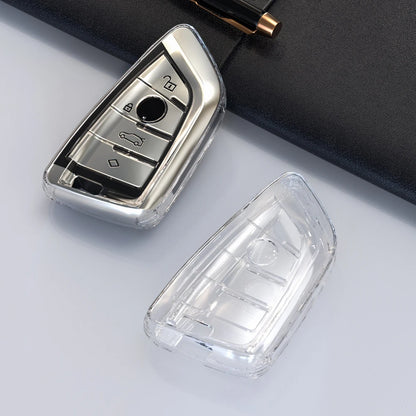 Car Key Case Cover Bag TPU Transparent Key Shell For BMW F20 G20 G30 X1 G05 X6 X7 Accessories Holder Shell Keychain