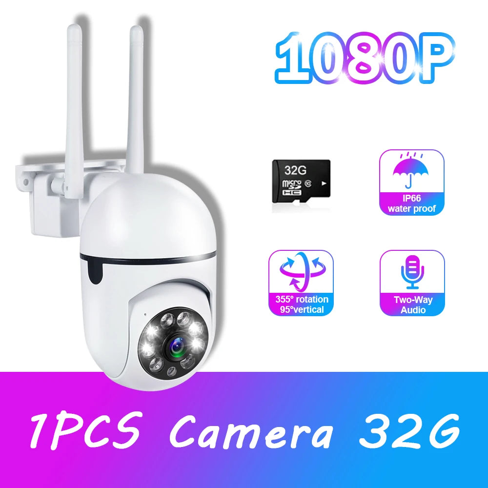 1080P 4PCS Outdoor Camera CCTV IP Wifi Surveillance Camera Waterproof Security Protection Wireless Home Monitor Track Alarm 360°