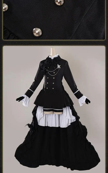 Anime Black Butler Kuroshitsuji Ciel Phantomhive Smile Cosplay Costume Wig Coat Shirt Shorts Hat Adult Dress Hallowen Suit