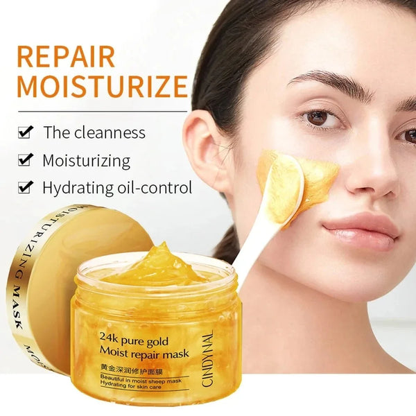 Crema viso al collagene da 120 g, crema idratante antirughe, schiarente, antietà, maschera per dormire in oro 24k, rassodante, nutriente, per il viso.