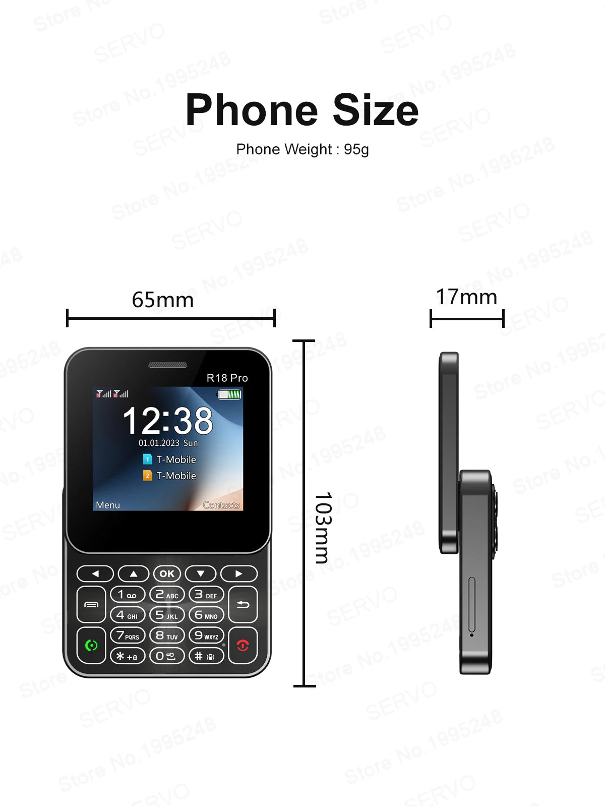 SERVO R18 PRO Side Slider Phone 2G Network 2 SIM Cards Magic Voice FM Rotation Display Compact Keyboard Mobile Phones New Style