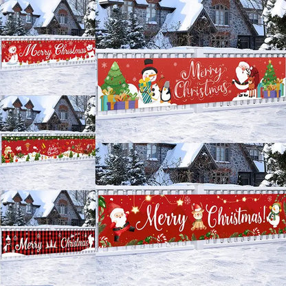 Christmas Outdoor Banner Flag Merry Christmas Decoration for Home 2024 Xmas Ornament Navidad Natal Noel Gift Happy New Year 2025