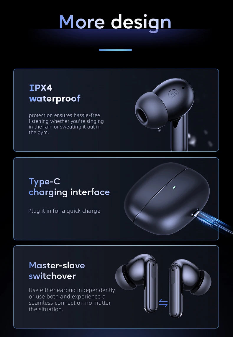 XY17 ANC ENC noise cancelling hd call waterproof sport auricolari e cuffie in-ear wireless Kopfhorer bluetooth in-ear earphone