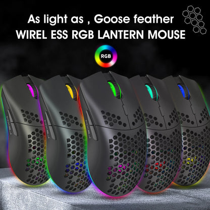 New T66 Rechargeable USB 2.4G Wireless Honeycomb Gaming Mouse RGB Lighting Mice Gamer Mouse For Notebook Desktop PC Computers