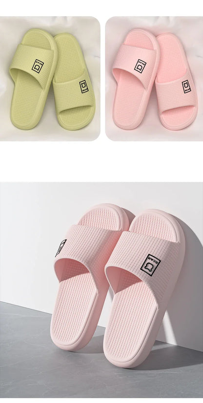 Summer Fashion Concise Couple Home Shoes Cosy Non-slip Slides Lithe Soft Sandals For Women Men's Slippers In House Flip Flops