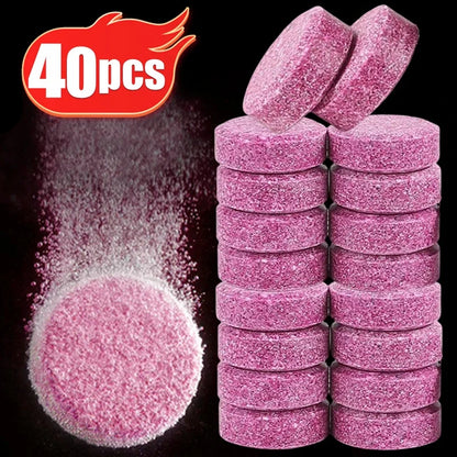 Car Tablet Windscreen Cleaner Effervescent Window Solid Cleaning Automobile  Glass Wiper Washing Tablets Dust Remover Pink