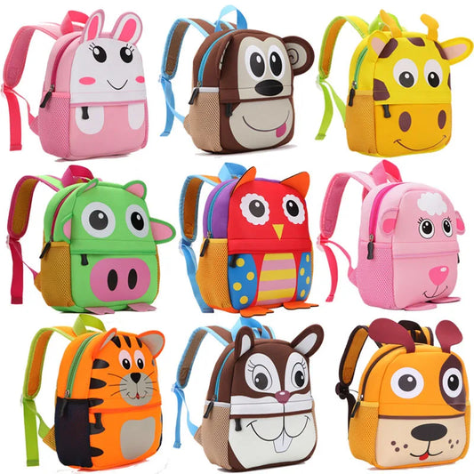 3D Children School Bags for Girls Boy Children Backpacks Kindergarten Cartoon Animal Toddle Kids Backpack for 2-5 years 