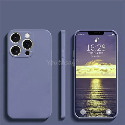 For iPhone 16 Pro Max Case Liquid Silicone Plain Case For Apple iPhone 16 Pro Max Cover TPU Anti-drop Phone Protector Cover