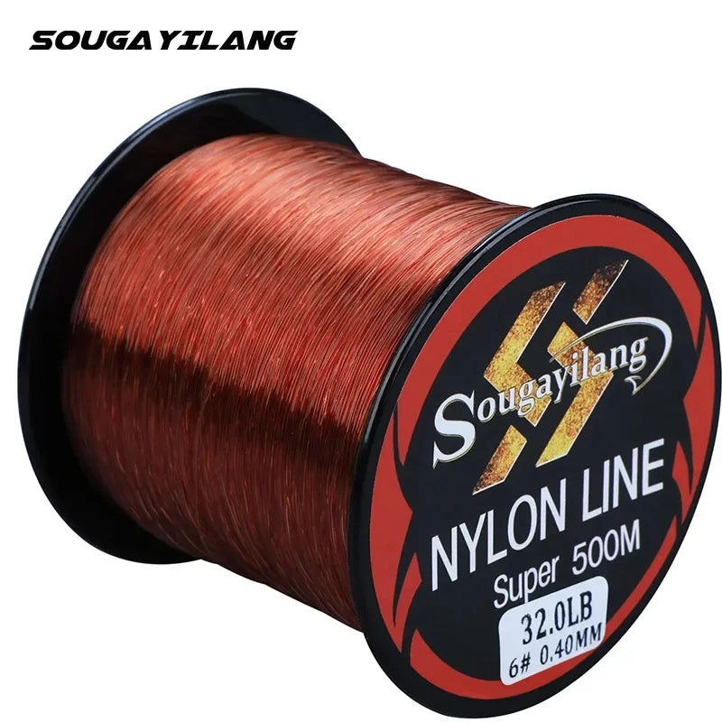 Sougayilang 500M Monofilament Line 11-36.3LB Super Strong Nylon Fishing Lines Carp Fishing Line Leader Line Sinking Lines Pesca