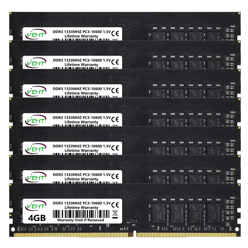 DDR3 2GB 4GB 8GB Desktop Memories Ram PC3 1066 1333 1600Mhz 1.5V 240Pin DDR3 8500 10600 12800 DIMM Non-ECC Computer Memory Ram