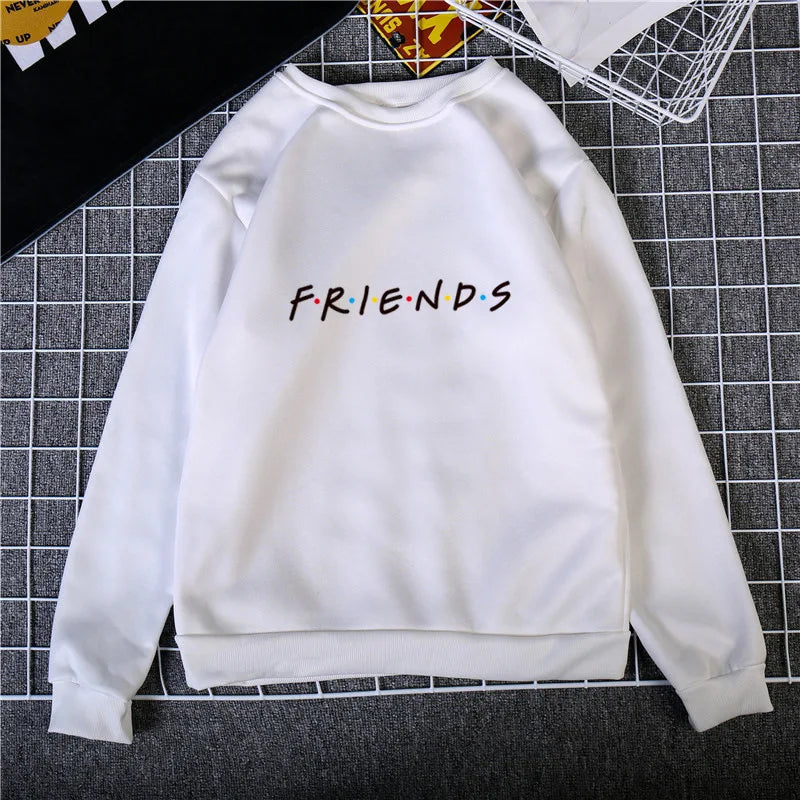 Womens Letters FRIENDS Print Long Sleeve Hoodie Sweatshirt 5 Colors S M L XL Brand New 2022 Ladies Slouch Pullover Jumper Tops