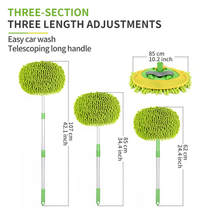 Car Cleaning Brush Detailing Adjustable Super absorbent Car Wash Brush Telescoping Long Handle Cleaning Mop Auto Accessories