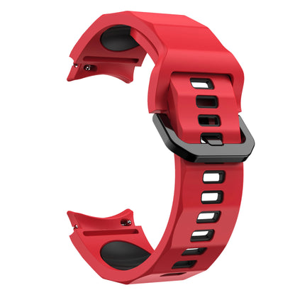 Silicone Strap for Galaxy Watch 5 Pro 45mm Silicone Wave Ocean Band for Samsung Galaxy Watch 5 4 Strap 40 44 45 Red Black