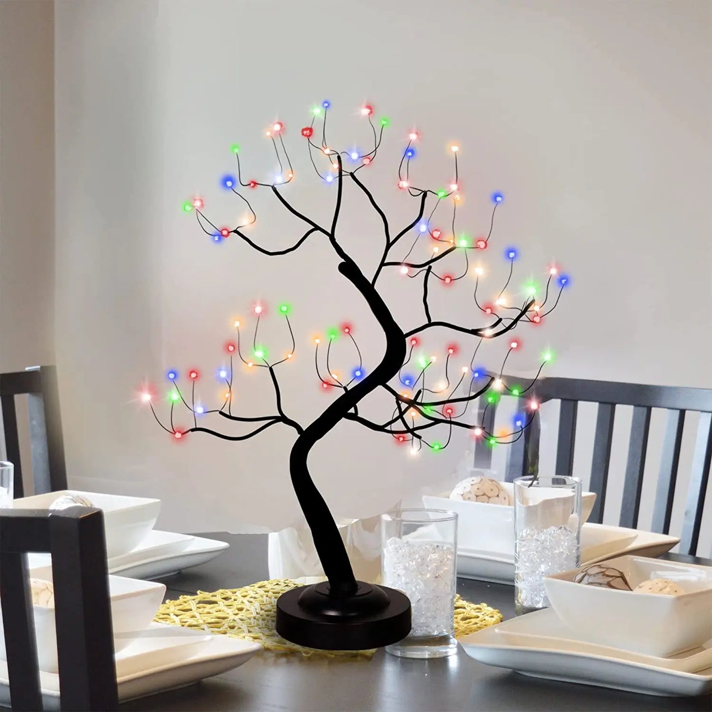 LED Birch Tabletop Bonsai Tree Night Light Mini Christmas Tree Lamp 8Modes USB/Battery Bedside Room Decorative Fairy Nightlights