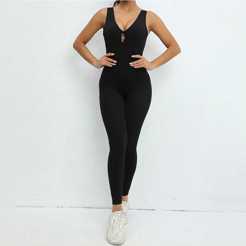 Seamless Yoga Jumpsuits Sports Fitness One-Piece Yoga Sleeveless Workout Clothes Running Sportswear Tight Training Tracksuits