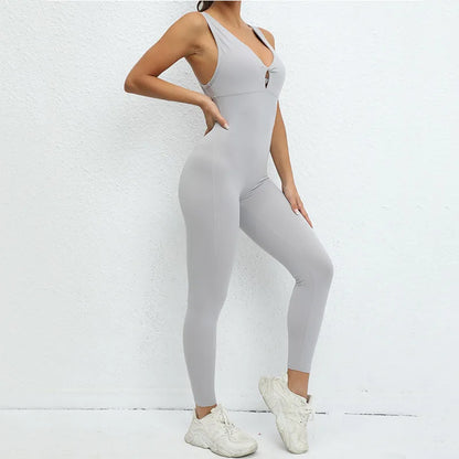 Seamless Yoga Jumpsuits Sports Fitness One-Piece Yoga Sleeveless Workout Clothes Running Sportswear Tight Training Tracksuits