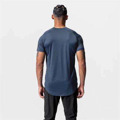 2023 New Gym Muscle Fitness T Shirt Brand Men Outdoor Mesh breathable Streetwear short Sleeve Male Summer Bodybuilding Tee Tops