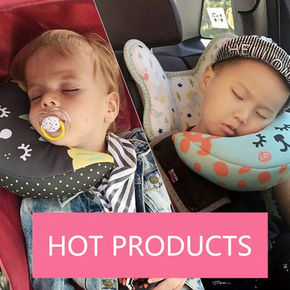 Baby Car Seat Belt Shoulder Guard Child Seat Pillow Child Neck Cushion Moon Shape Child Head Protection Sleep Pillow On Car