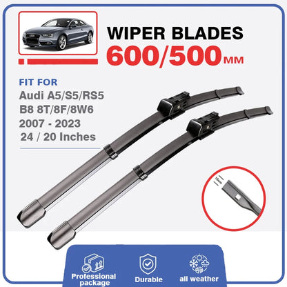 Car Front Wiper Blades Windscreen for Audi A5 S5 RS5 B8 2007-2023 8T 8F 8W6 SLine 2018 2010 2011 2020 2008 2012 2009 Windshield