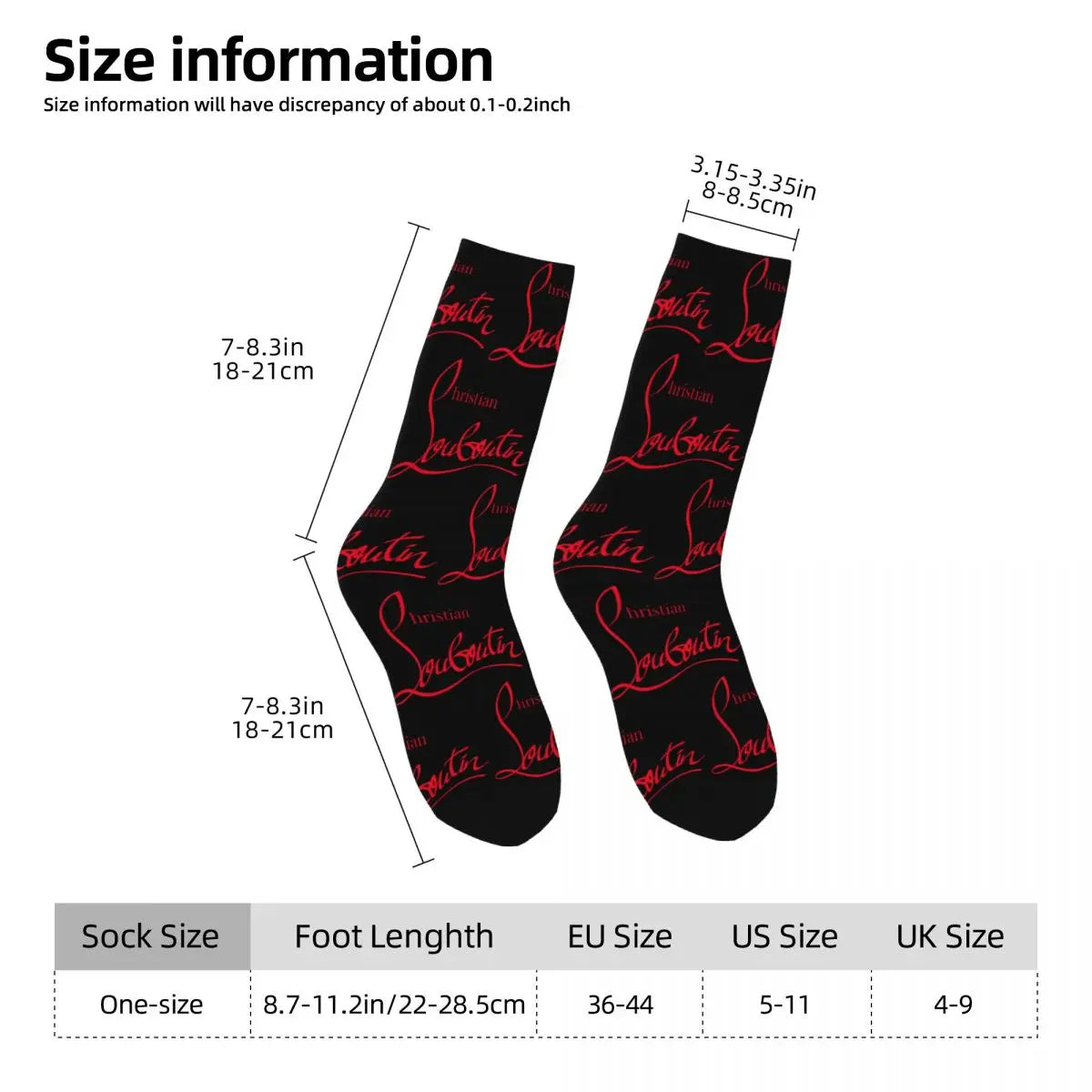 Autumn Winter Retro Women Men Christians High Heels Louboutins Socks Lady Beauty Non-slip Basketball Socks