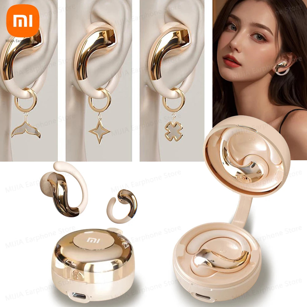 XIAOMI YX38 Wireless Headset New Fashion Earring Style Headphone Ear Hook Bluetooth5.4 Touch Control Earphone For Android iOS