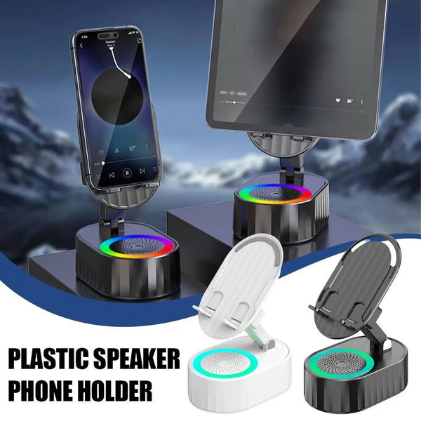 Altoparlante a induzione 5in1 Supporto per telefono cellulare Luce RGB regolabile Altoparlante Bluetooth wireless intelligente Funzione di ricarica inversa del telefono