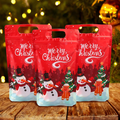 Christmas Penguin Santa Zipper Stand Bag Navidad Natal Noel Candy Cookie Bag Merry Christmas Decor For Home 2024 New Year 2025