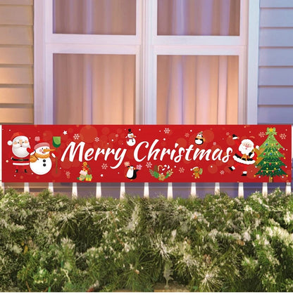 Christmas Outdoor Banner Flag Merry Christmas Decoration for Home 2024 Xmas Ornament Navidad Natal Noel Gift Happy New Year 2025