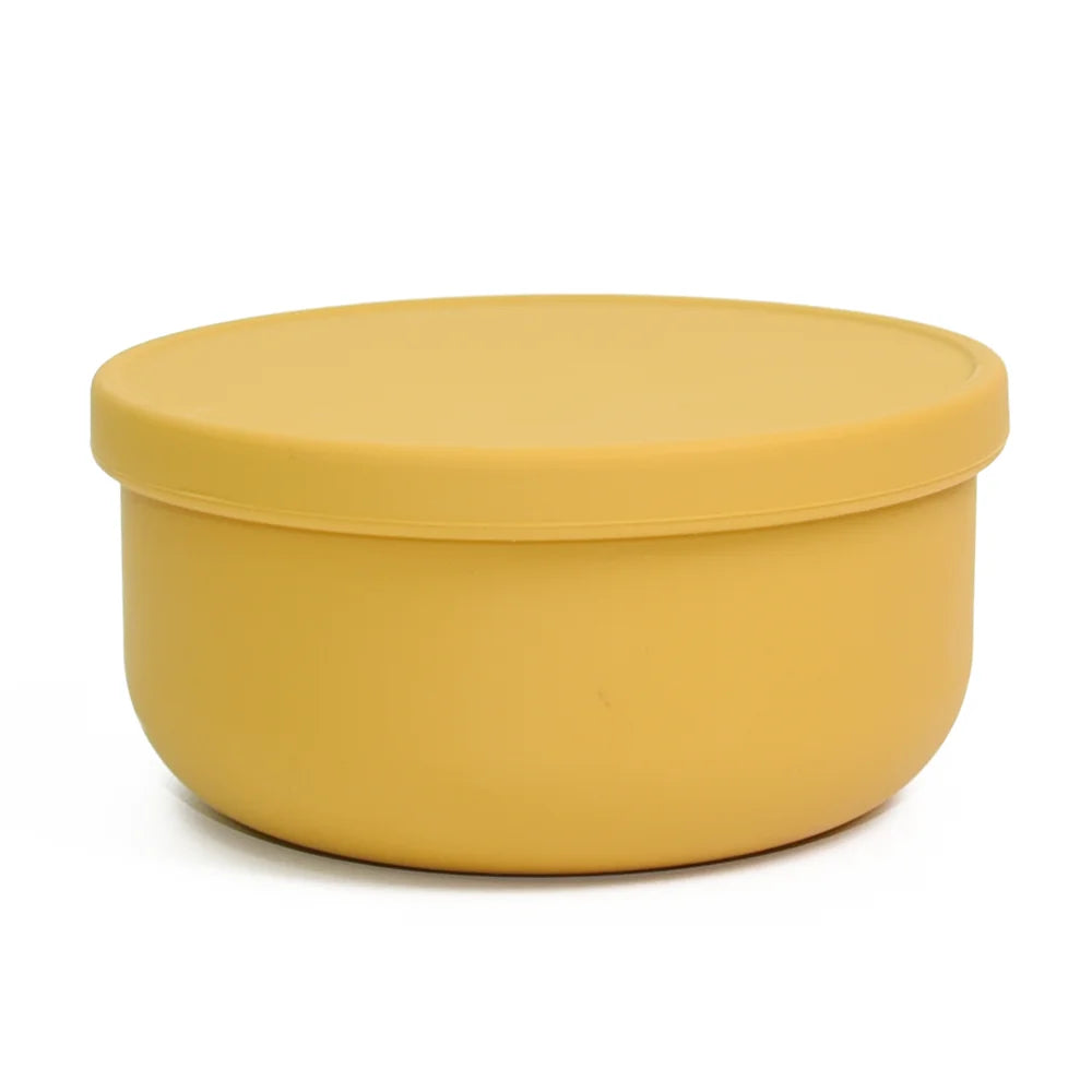 100% Food Grade Non-Toxic BPA Free Toddler First Stage Feeding Silicone Baby Bowl with Lids