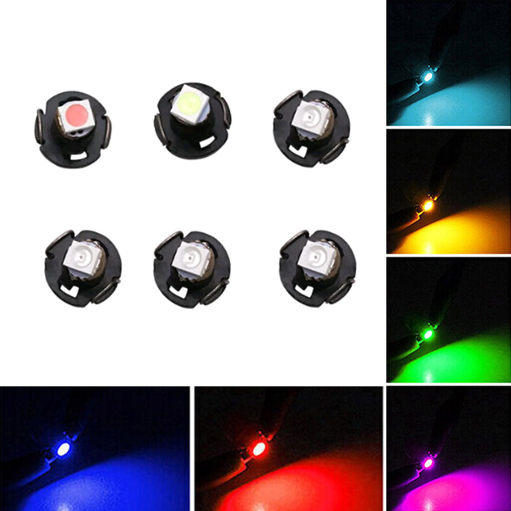 10Pcs T3 LED 3528 1SMD Instruments Panel Light Car Cluster Gauges Dashboard Lamp Wedge Bulbs Universal Car Lights Accessories