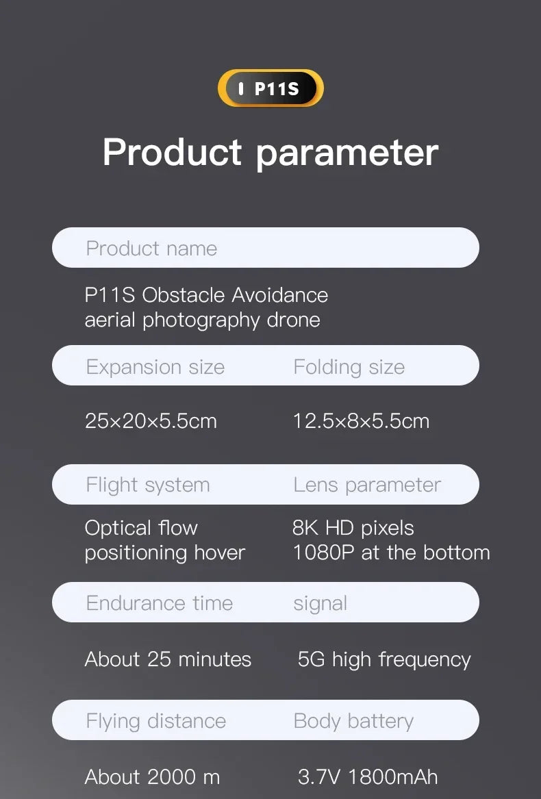 Lenovo P11 Pro Drone 8K HD Camera Foldable 5G GPS Professional Camera Intelligent Obstacle Avoidance Brushless Quadrotor 10000M