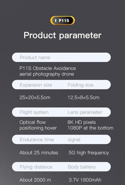 Lenovo P11 Pro Drone 8K HD Camera Foldable 5G GPS Professional Camera Intelligent Obstacle Avoidance Brushless Quadrotor 10000M