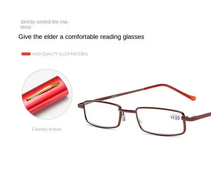 1pc Women Men Computer Glasses Mini Folding Reading Glasses +1.0 To 4.0 Portable Container Presbyopia Pen Glasses with Box