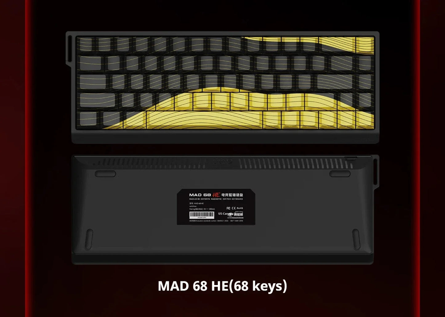 MADLIONS Mad60HE Mad 68HE Mechanical Keyboard Magnetic Switch Wired Hot Swap 8K Polling Rate Customized Gaming keyboard Pc Gamer