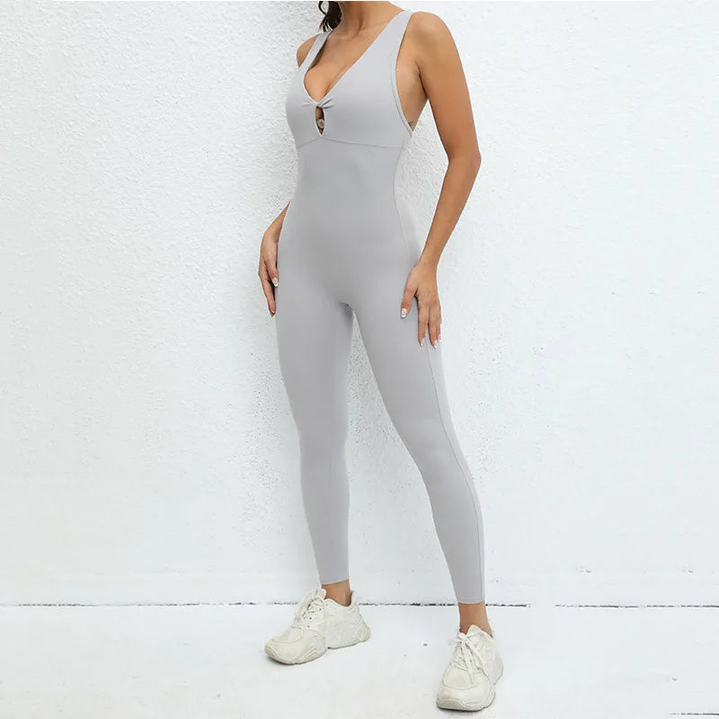 Seamless Yoga Jumpsuits Sports Fitness One-Piece Yoga Sleeveless Workout Clothes Running Sportswear Tight Training Tracksuits