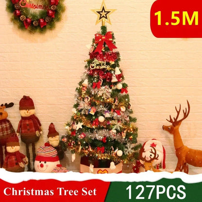 90/120/150/180cm Christmas Tree Decoration Set White Christmas Trees Ornaments Snow New Year Party Holiday Outdoor Home Decor