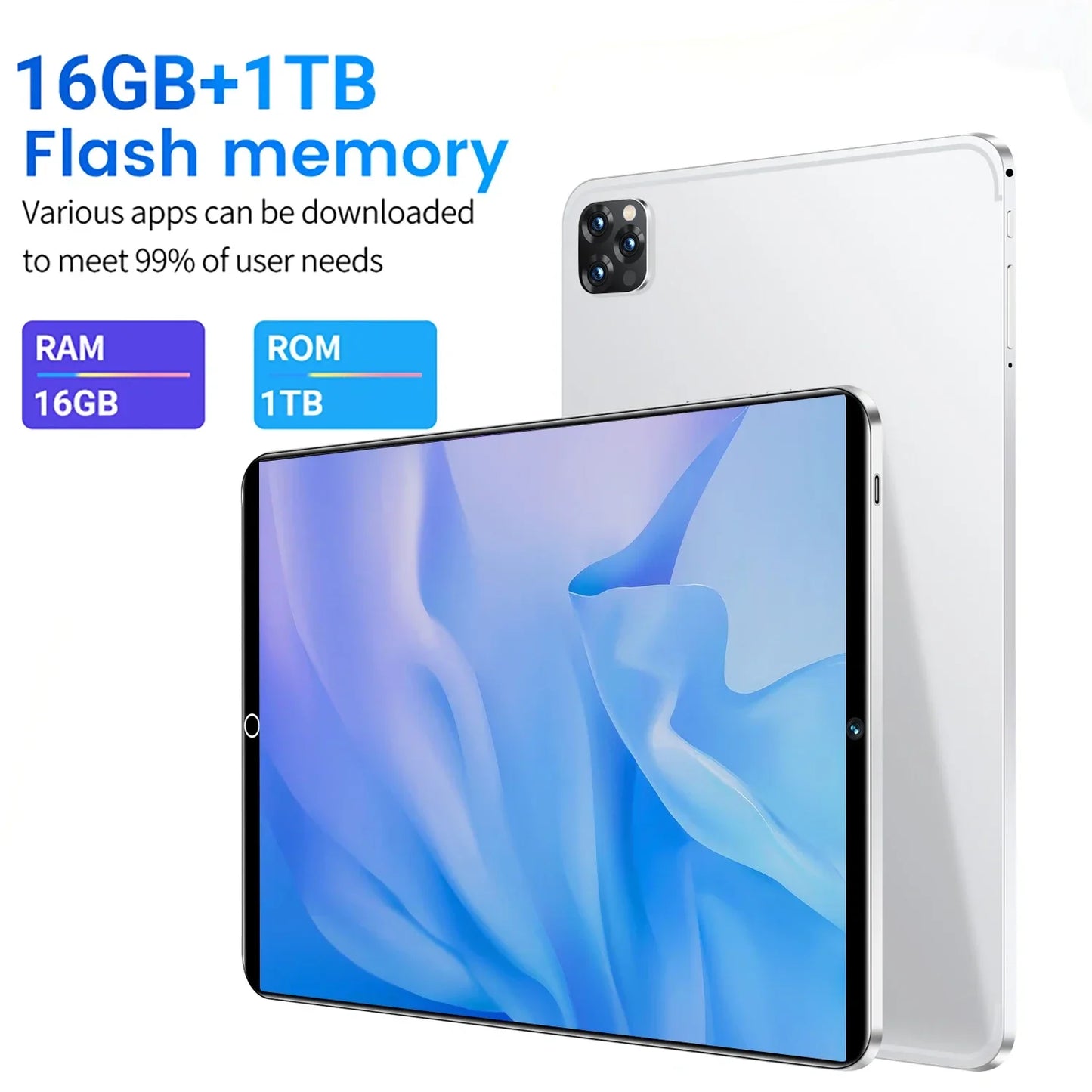 2024 New 5G Tablet 11.6 Inch Android 13.0 Phablet MTK6797 16GB RAM 1TB ROM Tablets PC Dual Cameras Dual Sim Card Wifi Type-C PC