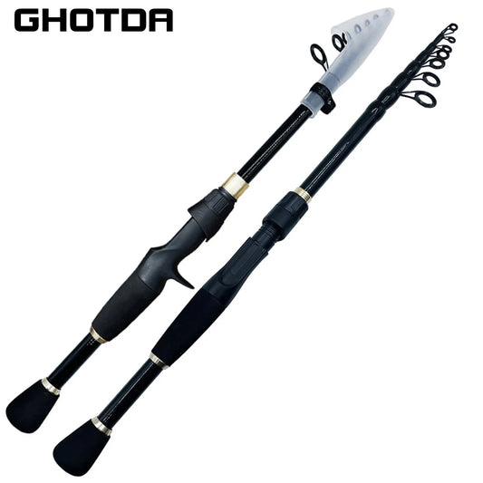 Telescopic 1.6-2.4m  Fishing Rods Ultralight Weight Spinning Casting Carbon Pole Fishing Accessories Lure Weight 10-30g