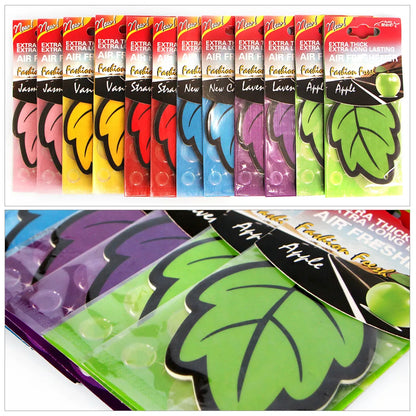 6-48PCS Leaf Shape Car Air Freshener Natural Scented Tea Paper Auto Hanging Vanilla Perfume Fragrance Accessories Interior