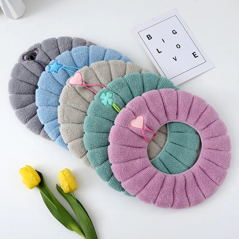 Winter Warm Toilet Seat Cover Waterpoof Soft Closestool Mat Bathroom Pad O-shape Toilet Seat Bidet Toilet Cover Accessories