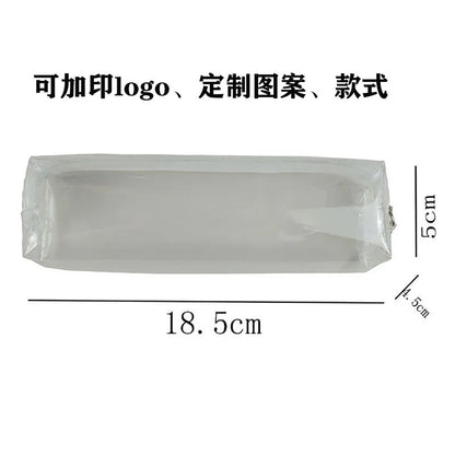 Transparent Zipper Pencil Case Pen Bag Cosmetic Makeup Pouch Sundries Organizers Stationery Gifts School Supplies