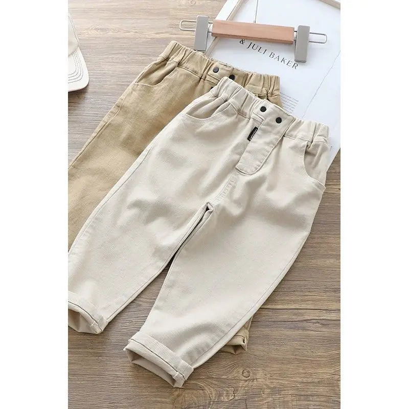 Baby Boy Girl Loose Pants New Fashion Korean Style Casual Solid Spring Autumn Children's Pants for 1-6 Years